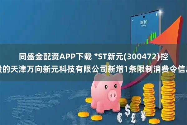 同盛金配资APP下载 *ST新元(300472)控股的天津万向新元科技有限公司新增1条限制消费令信息